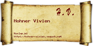 Hohner Vivien névjegykártya